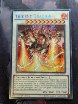 Yugioh Trident Dragion LC5D-EN237 Secret Rare 1st Edition LP - Image 1