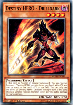 Destiny HERO - Drilldark - LEHD-ENA11 - Common - 1st Edition - Yugioh - Image 1