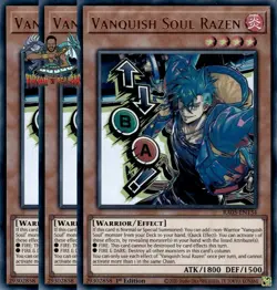Yugioh 3x Vanquish Soul Razen (Stamp) RA05-EN134 Ultra Rare 1st Ed NM - Image 1