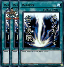 Yugioh 3x Raigeki (Stamp) RA05-EN110 Ultra Rare 1st Ed NM - Image 1