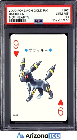 Pokemon 2000 Umbreon 197 9 Of Hearts Gold Playing Card Japanese GEM MINT PSA 10 - Image 1
