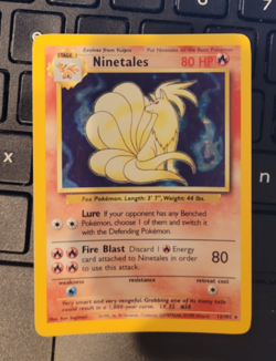 Pokemon TCG Ninetales Base Set Holo Unlimited Rare Card 12/102 - Image 1