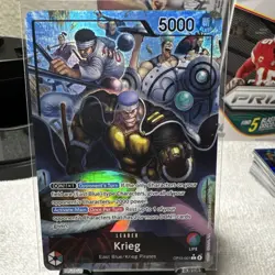 Bandai One Piece CCG Krieg Leader Holo OP15-001 5000 Power English Card - Image 1