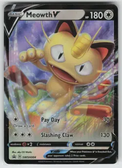 Meowth V Promo SWSH: Sword & Shield Promo Cards SWSH004 NM - Image 1