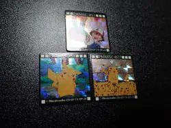 Pokemon Bros GB Pocket Mini Card Prism Holo x3 Shining Pikachu & Ash #6291 EX/VG - Image 2