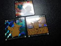 Pokemon Bros GB Pocket Mini Card Prism Holo x3 Shining Pikachu & Ash #6291 EX/VG - Image 3