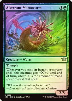 NM Foil Aberrant Manawurm, MTG, Secrets of Strixhaven, Magic the Gathering, 138 - Image 1
