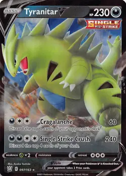 Tyranitar V 097/163 Holo V Rare Battle Styles Pokemon Near Mint - Image 1