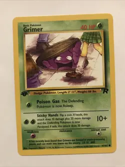 Pokemon TCG Grimer Team Rocket 57/82 Regular 1st Edition Common - Image 1