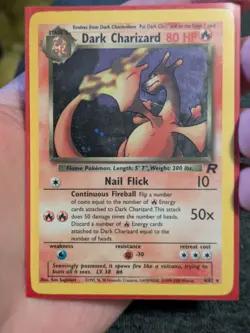Pokemon Dark Charizard Team Rocket 4/82 Holo Rare Unlimited Damaged + Neck Swirl - Image 1