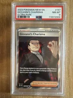 Giovanni's Charisma SR 197/165 SV Pokemon Tcg 151 Set English PSA 8 - Image 1