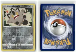 Galarian Meowth 084 Reverse Holo Crown Zenith Pokemon Common Reverse Holo NM - Image 3