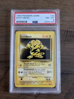 1999 POKEMON BASE SET #20 ELECTABUZZ PSA 8 - Image 1
