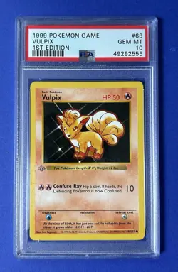 1999 Pokemon Game Vulpix 1st Edition #68 PSA 10 GEM MT - Image 1