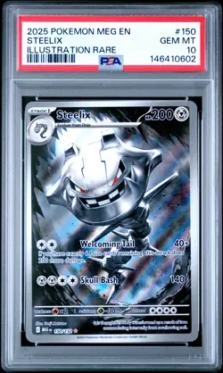 2025 POKEMON MEG EN-MEGA EVOLUTION ILLUSTRATION RARE #150 STEELIX PSA 10 - Image 1