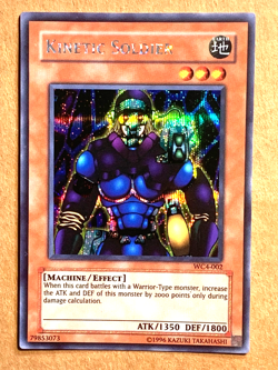 yugioh Kinetic Soldier WC4-002 Secret Rare Unlimited Edition Played - Image 1