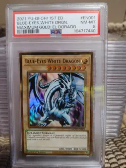 2021 YU-GI-OH! LEGEND DUELISTS: SEASON 2 #EN001 BLUE-EYES WHITE DRAGON PSA 8 - Image 1