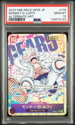2023 ONE PIECE JAPANESE OP05-AWAKENING OF THE NEW ERA MONKEY D. LUFFY PSA 10 - Image 1