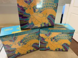 Lot of 3 Pokemon Mega Evolution Ascended Heroes Elite Trainer Box Sealed New! - Image 1