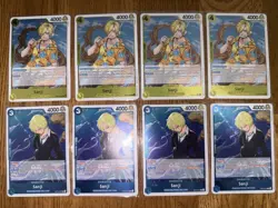 One Piece Card Game Sanji OP15-047 EB04-052 Lot x8 English Rare Foil - Image 1