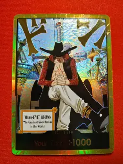 DON!! Card Gold Frame Mihawk OP14 ONE PIECE NM English The azure sea’s seven - Image 1