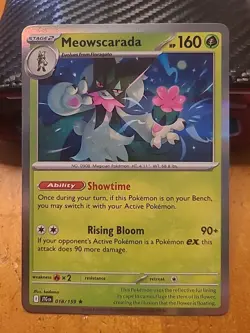Meowscarada - 018/159 - 2025 Holo Rare Journey Together Pokemon Card NM - Image 1