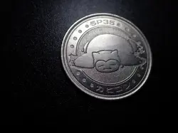 Pokemon Card Meiji Promo Metal Battle Coin Silver Snorlax #6366 PLAY - Image 2