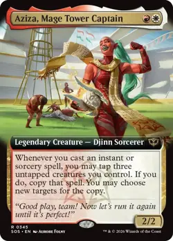 MTG - [SOS - 345 Foil] Aziza, Mage Tower Captain (Extended Art) - Secrets of ... - Image 1