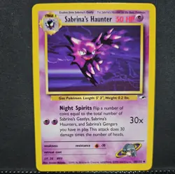 Pokemon Sabrina’s Haunter Card 58/132 Gym Heroes WOTC 1999 TCG - Image 1