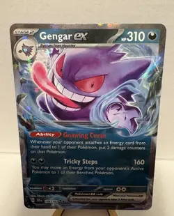 Pokemon Gengar ex Double Rare Holo SV05 Temporal Forces EX 310 HP 104/162 Card - Image 3