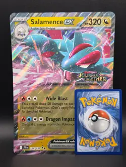 Pokemon TCG Salamence ex 114/159 Journey Together Stamped JUMBO Card Oversized - Image 1