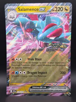 Pokemon TCG Salamence ex 114/159 Journey Together Stamped JUMBO Card Oversized - Image 2