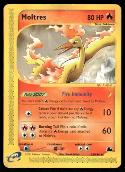 Pokemon Cards Moltres 21/144 Skyridge Rare MP - Image 1