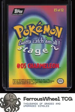 Charmeleon E5 - Pokemon 1999 Topps Movie Evolution - Black Logo (NM-/LP+) - Image 2