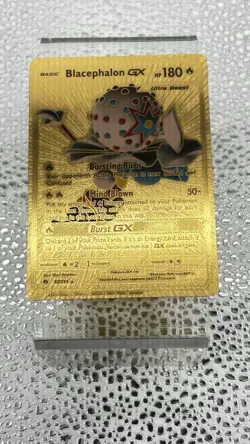 Pokemon Blacephalon GX 180hp Gold Foil Fan Art Collector Card - Image 1
