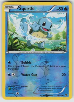 Squirtle 14/101 Common Plasma Blast Pokemon Reverse Holo Near Mint - Image 1