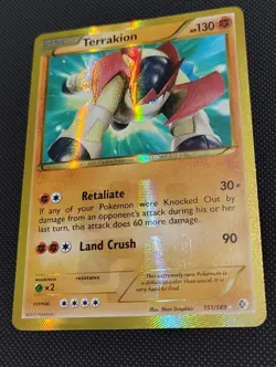 Terrakion 151/149 Secret Rare Pokemon TCG Boundaries Crossed *DMG*-Read Desc- - Image 1