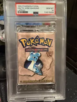 PSA GEM MT 10 1999 POKEMON FOSSIL UNLTD-WIDE MARGINS LAPRAS - Image 1