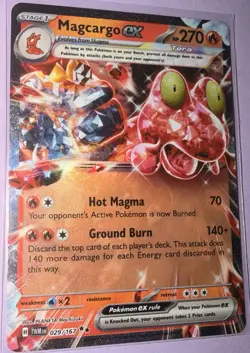 Pokemon TCG Magcargo ex Twilight Masquerade 029/167 Holo Double Rare NM - Image 1