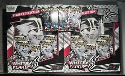 Pokemon Scarlet & Violet White Flare Binder Collection Box Lot Of 2 Plus 4 Packs - Image 1