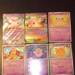 Pokemon TCG Clefairy & Clefable & Cleffa & Lillie's Clefairy GX LOT (6 Cards) - Image 1