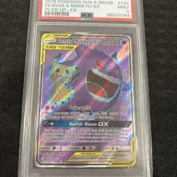 Pokemon Gengar & Mimikyu GX Full Art TAG TEAM Holo 164/181 PSA 9 - Image 1