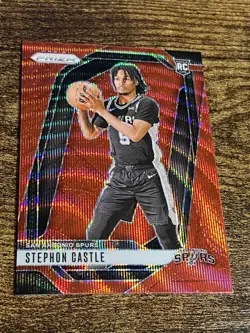 STEPHON CASTLE 2024-25 Panini Prizm Rookie #234 RC Spurs Ruby Wave Refractor - Image 1