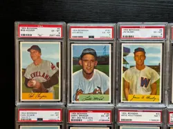 (10) dif 1954 Bowman baseball cards lot, all PSA EX 5 - NM 7, *SEWALL* - Image 3