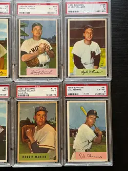 (10) dif 1954 Bowman baseball cards lot, all PSA EX 5 - NM 7, *SEWALL* - Image 4