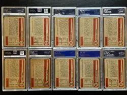 (10) dif 1954 Bowman baseball cards lot, all PSA EX 5 - NM 7, *SEWALL* - Image 5