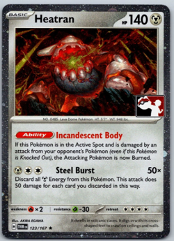 Heatran (Cosmos Holo) Prize Pack Series 123/167 Pokemon Card NM - Image 1