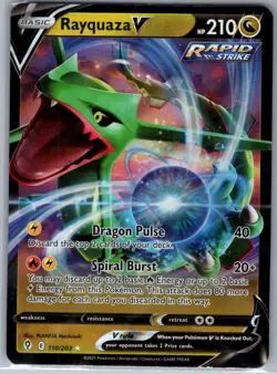 Rayquaza V 110/203 SWSH07: Evolving Skies - Pokemon Card - NM - Image 1