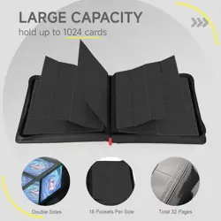 Card Binder with 1024 Cards,16 Pocket Trading Card Binder Includes 32 Page St... - Image 4