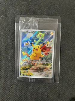 Pokemon Pikachu TCG Scarlet & Violet Promo Holo Card SVP027 Black Star - Image 1